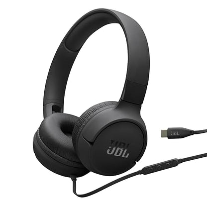 JBL Tune 520C USB-C - Wired On-Ear Headphones - Black - color: Black
