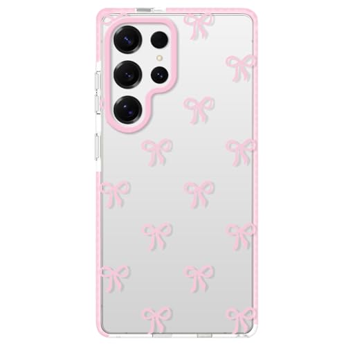 Dumkery Cute Phone Case for Samsung Galaxy S25 Ultra, Bow Aesthetic Pattern Cases, Soft Clear TPU Shockproof Bumper Cover for Girls Women - size: Samsung Galaxy S25 Ultra