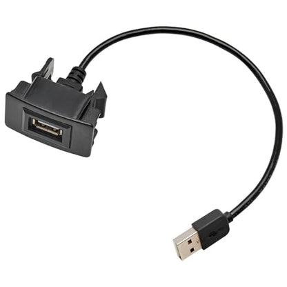 Anina USB Port Car Charger for Honda, Male to Female USB Power Socket Adapter, Panel Flush Mount Extension Cable for Civic CRV Accord Jazz Odyssey, Square Vehicle Dash Port Kit (44 * 26mm)