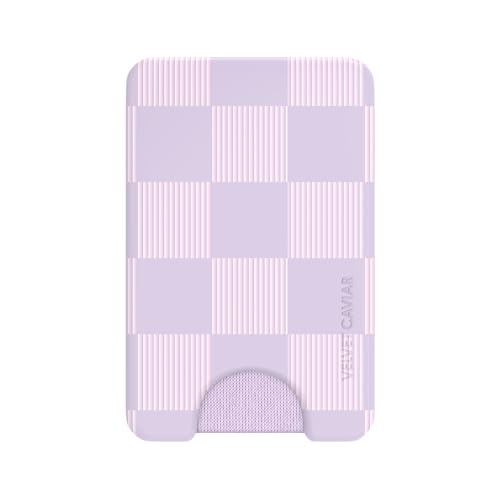 VELVET CAVIAR compatible with MagSafe Wallet - Magnetic Card Holder - color: Lilac Checkered
