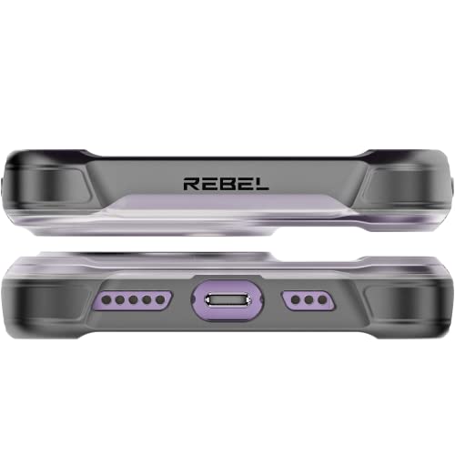 REBEL Clear Case for iPhone 14 Pro [Frosted Series Gen-4] Strong MagSafe Compatible, Translucent, Matte Texture, Protective Shockproof Bumpers, Metal Buttons, 6.1 Inch Phone Cover 2023 (Frosted Black) - color: Frosted Black, size: iPhone 14 Pro