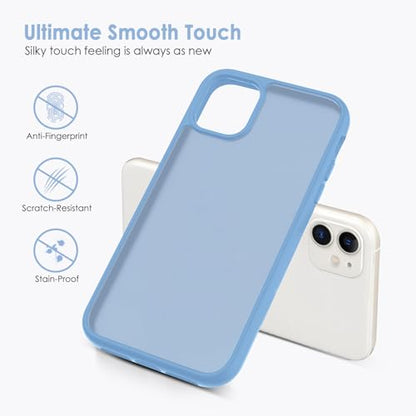 TENOC Phone Case Compatible with iPhone 11, Sierra Blue Case Translucent Protective Bumper Matte Hard Back Cover for 6.1 Inch - color: Sierra Blue, size: iPhone 11