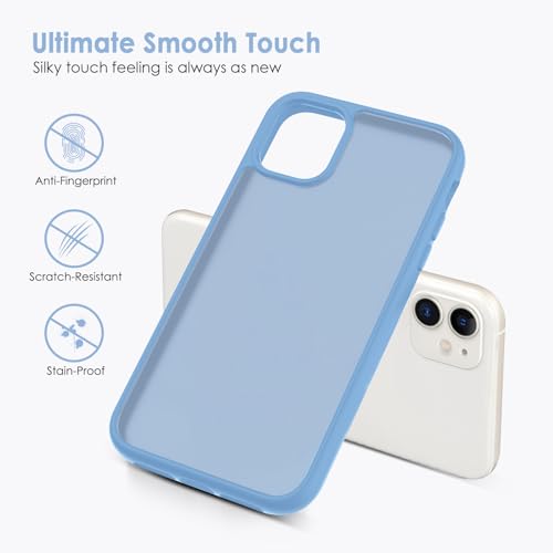 TENOC Phone Case Compatible with iPhone 11, Sierra Blue Case Translucent Protective Bumper Matte Hard Back Cover for 6.1 Inch - color: Sierra Blue, size: iPhone 11