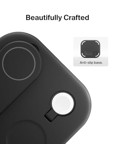 Belkin Qi2 Magnetic Wireless Charging Station, 3 in 1 Foldable Charger - color: Black