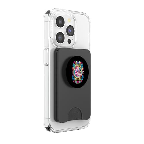 Alice in Wonderland - We're All Mad Here Psychedelic Pattern PopSockets PopWallet for MagSafe - style: Magnetic PopWallet