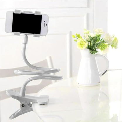 Gooseneck Cell Phone Holder - Flexible Adjustable Clamp for Desk, 360° Long Arm Mobile Phone Stand with Clip for Headboard & Bedside, Phone Stand Lazy Bracket Mount Clamp for Lazy Use in Bed (Yellow) - color: Yellow