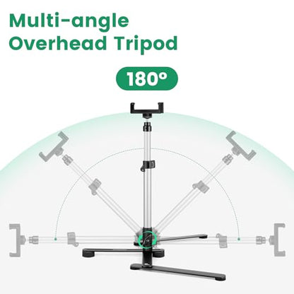 Overhead Tripod for Mini Projector, 360° Adjustable Overhead Phone Mount