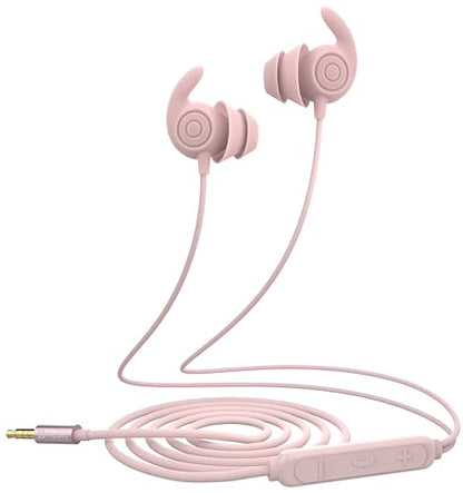 Hmusic 3.5mm Wired Sleep Earbuds, 2g Lightweight Earphones for Side Sleeper - color: Pink, size: Audio Jack