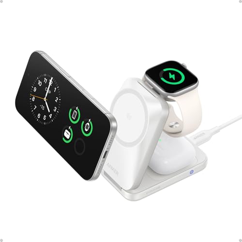 Anker Prime 25W Qi2.2-Certified Palm-Sized 3-in-1 Foldable MagSafe Charger - color: Radiant White