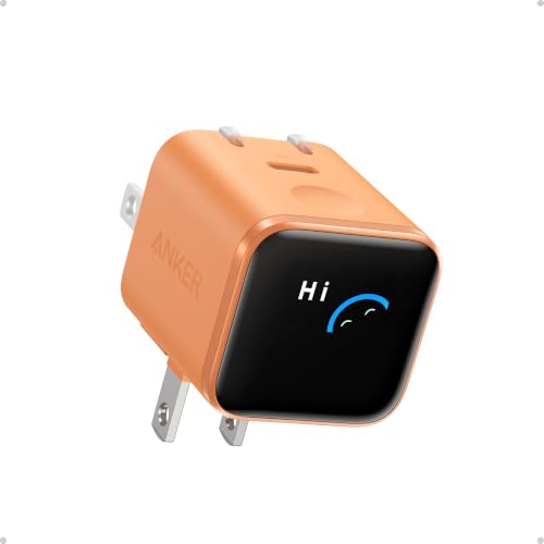 Anker Nano Smart Display Charger, 45W Max Fast Charger USB C - color: Orange