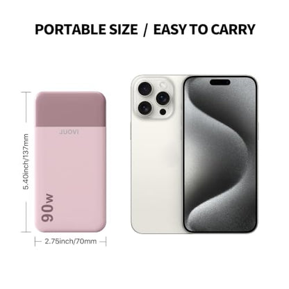 JUOVI Laptop Power Bank 90W 20000mAh Portable Charger - color: Pink