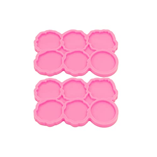 2PC 1.7in Phone Grip Resin Irregular Circle Molds on Top Phone Socket Silicone Mold for Epoxy Casting DIY Crafts Making(YMDY1627+DY1627) - color: YMDY1627+DY1627