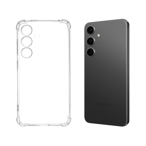 1PC Clear Soft TPU Silicone Case for Samsung Galaxy S24 Plus | Clear Flexible Back Cover Made of Soft TPU/Silicone Rubber with Precise Rear Camera Cutouts - color: S24 Plus