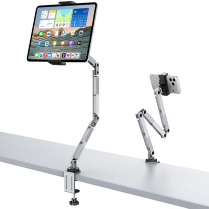 ORICO Tablet Stand, 3-Section Aluminum arm, 4-axis Adjustment, RA1, Silver - color: Silver