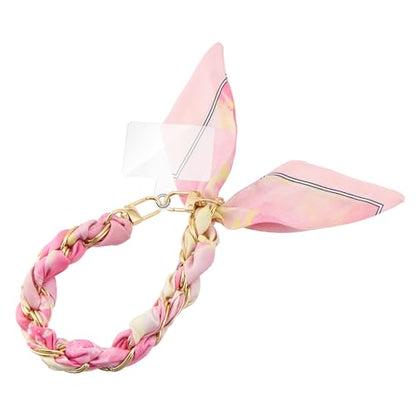 ZOOEASS Phone Wrist Lanyard Gold Metal Scarf Phone Charm Strap with Tether Tab Women Phone Chain Accessories for Handbags - color: Style 7