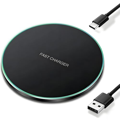 15W Qi-Certified Wireless Charging Pad, Fast Charger for iPhone & Samsung, Case-Friendly
