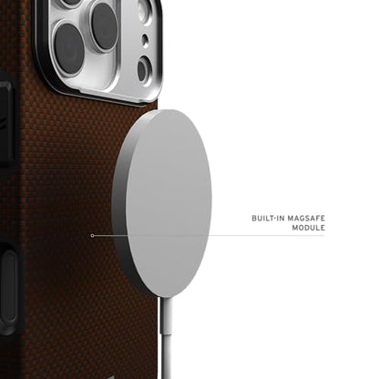 URBAN ARMOR GEAR UAG Designed for iPhone 17 Pro Case Fibr Armr - Compatible with MagSafe Military Grade Protective Cover, Solar Flare/Charcoal - color: Fibr Armr - Solar Flare/Charcoal