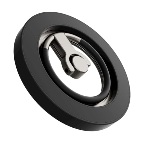 MagSafe Phone Grip Stand, 360° Rotatable, Dual-Sided Magnet - color: Black