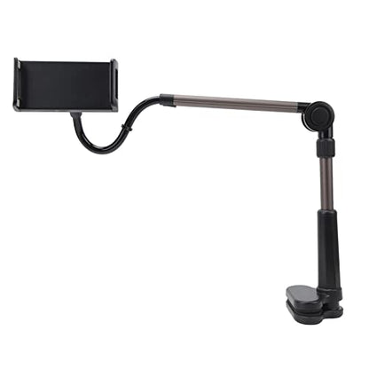 GOTOTOP Tablet Clamp Holder Aluminum Alloy Desk Mount Tablet Holder 360 Rotation 180 Tilt Fits 2.36 to 7.48 in Devices Up to 11 in for Desk Bedside Table Reading Video Calls