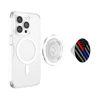 Firefighter Thin Red Line Police Thin Blue Line PopSockets PopGrip: Swappable Grip for Phones & Tablets PopSockets MagSafe PopGrip for iPhone - style: MagSafe