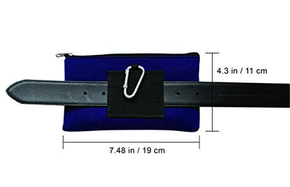 Tainada Men Women Horizontal Cell Phone Neoprene Shockproof Zipper Carry Case Bag Pouch with Belt Loop Holster & Carabiner Compatible with Most of iPhone, Android Phones (Navy Blue) - color: Navy Blue