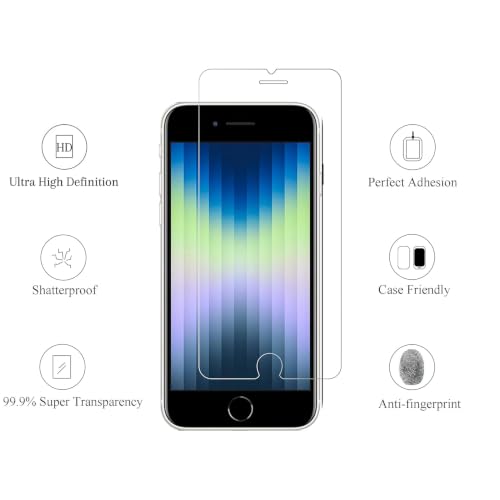 Ailun 2 Pack Screen Protector for iPhone SE 2020/2022 | 0.33mm, 4.7 Inch, Tempered Glass, Case Friendly, iPhone SE 2nd/3rd Generation