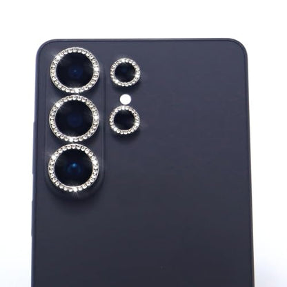 for Samsung Galaxy S26 Ultra Camera Lens Protector, Bling Diamond Metal Ring Tempered Glass Lens Cover, Sparkly Rhinestone Accessories (Black) - color: Black