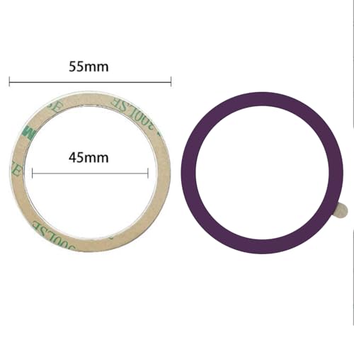 TENOC Universal Metal Ring Sticker, 3Pcs, Purple - color: Purple