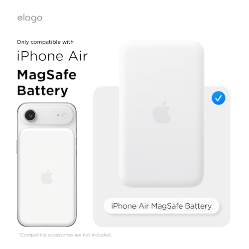 elago Hybrid Clear Case for MagSafe Battery Pack for iPhone Air | Compatible with MagSafe, PC + TPU Hybrid Technology, Anti-Yellowing, Crystal Clear, Shockproof Cover (Transparent)