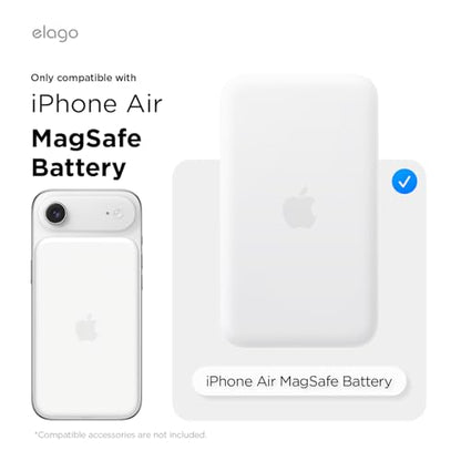 elago Hybrid Clear Case for MagSafe Battery Pack for iPhone Air | Compatible with MagSafe, PC + TPU Hybrid Technology, Anti-Yellowing, Crystal Clear, Shockproof Cover (Transparent)