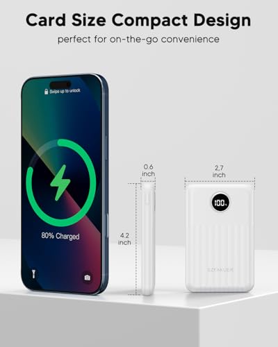 Portable Charger,Ultra Slim 10000mAh 22.5W Power Bank,USB C in/Output Fast Charging Mini Battery Pack Compatible with iPhone 17 16 15 14 Samsung S23 S22 S21 Google iPad etc (White) - color: White