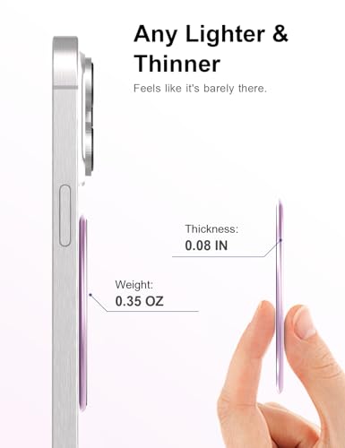 AirLoop Ultra Thin Phone Grip with Soft Elastic Finger Strap, Strong Adhesive with Double-Sided Magnetic Ring Holder Loop, Ultra Light Accessories for Phone (Purple) - color: Purple