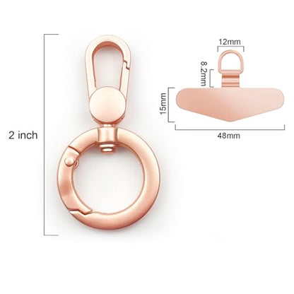 TENOC Metal Phone Tether with Spring Ring, Rose Gold - color: Rose Gold