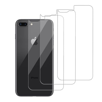 3 Pack Glass Back Screen Protector for iPhone 8 plus / 7 Plus 5.5" - size: iPhone 8 plus / 7 Plus