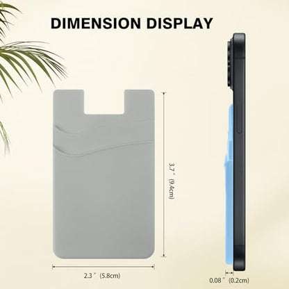 3 Pcs Card Holder for Back of Phone,Silicone Back Card Holder - color: 3PCS