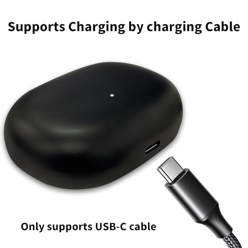 Charging Case Replacement Compatible for Beats Studio Buds Wireless Earbuds (Not Include Earbud) Type-C Protective Case (Black) Bluetooth Pairing Sync Button