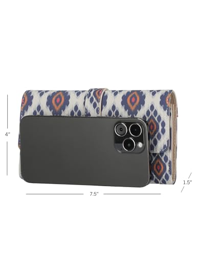 Mundi File Master Womens RFID Blocking Wallet Clutch Organizer With Change Pocket - color: Dakota Ikat, size: One Size