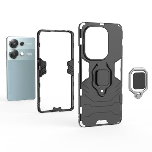 Max Power Digital Magnet Case for Xiaomi Redmi Note 13 Pro 4G / Poco M6 Pro 4G Shockproof Hard Phone Cover with Grip, Metal Ring Kickstand Bumper Shell [Compatible with Magnetic Car Mount] (Navy) - color: Navy, size: Xiaomi Redmi Note 13 Pro 4G/Poco M6 Pr