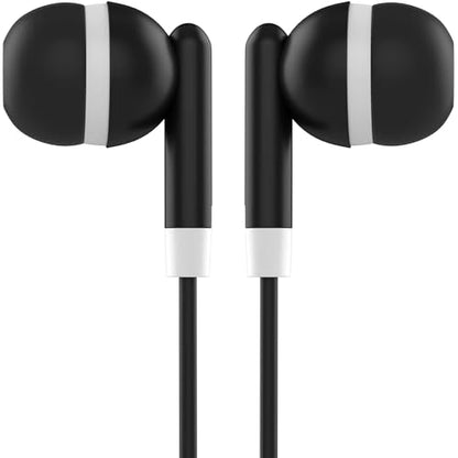 Maeline Bulk Earbuds with 3.5 mm Headphone Plug - 30 Pack Wholesale Bundle - Black - color: Black, size: 30 Pack