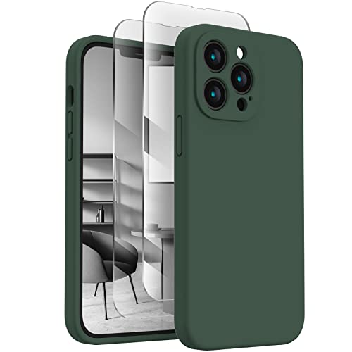 FireNova Designed for iPhone 13 Pro Max Case, 6.7", Alpine Green | Silicone Upgraded [Camera Protection] Phone Case, with Soft Anti-Scratch Microfiber Lining Inside - color: Alpine Green, size: Iphone 13 Pro Max