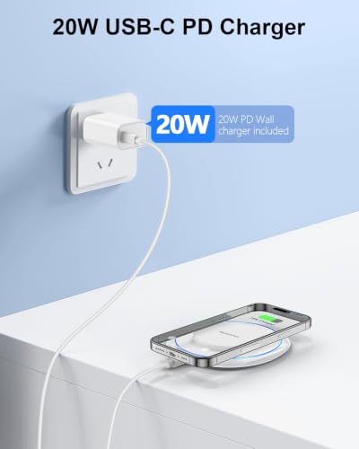 NANAMI Magnetic Wireless Charger Pad for iPhone & AirPods with 20W PD - color: White
