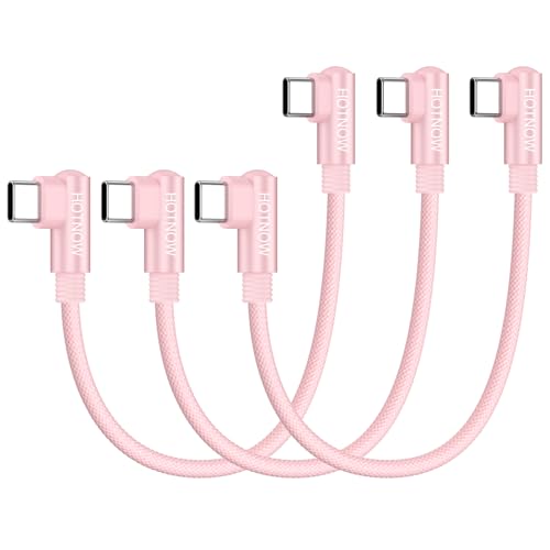 Right Angle USB C to USB C Cable 0.5FT 3Pack 90 degree usb c l shaped - color: Pink, size: 0.5FT