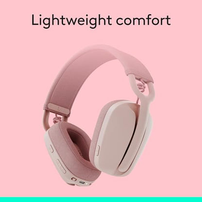 Logitech Zone Vibe 100 Lightweight Wireless Over Ear Headphones - Rose - color: Rose
