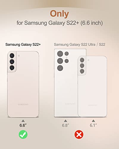 SURITCH for Samsung Galaxy S22+ Plus Clear Case 6.6" (Only), [Built-in Screen Protector] Full Body Protective Hard Shell+Soft TPU Phone Case for Samsung S22 Plus -(Rose Gold Edge) - color: Rose Gold Edge