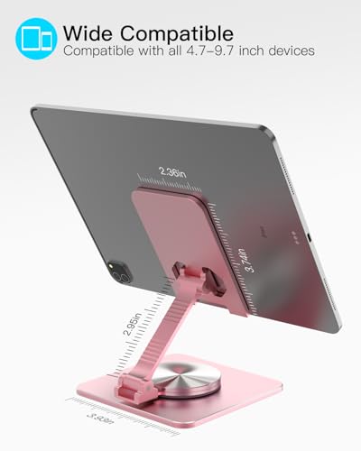 Adjustable Phone & Tablet Stand, Fits 4–9.7in Devices, Pink - color: Pink