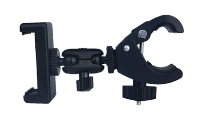 Phone Holder with Clamp for Golf Cart Universal Phone Mount Holder for Bicycle, Wheelchair, Stroller Mic Stand Phone Holder - style: Elastic Phone Holder(0.6"-2.2" Width)