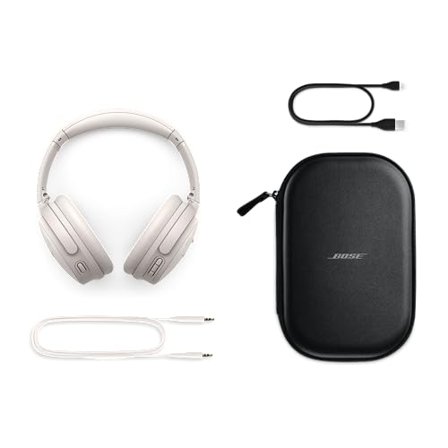 Bose QuietComfort Headphones - Wireless Bluetooth Headphones, Active Over Ear Noise Cancelling and Mic, USB-C Charging, Deep Bass, Up to 24 Hours of Playtime, White Smoke - color: White Smoke