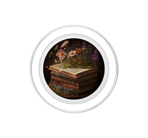 Librarian Flowery Book Lover Bookish Floral Aesthetic PopSockets PopGrip for MagSafe - style: Magnetic PopGrip