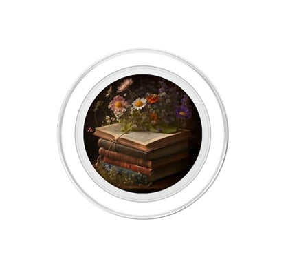 Librarian Flowery Book Lover Bookish Floral Aesthetic PopSockets PopGrip for MagSafe - style: Magnetic PopGrip
