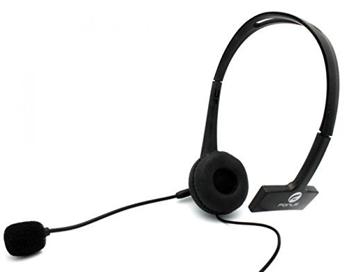 Wired Mono Headphone Earphone w Mic Headset 3.5mm Single Earbud Hands-Free Microphone Over-The-Head Compatible with GreatCall Jitterbug Flip